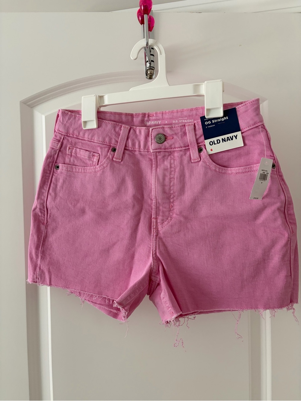 Old Navy Pink Raw-Hem Denim Shorts